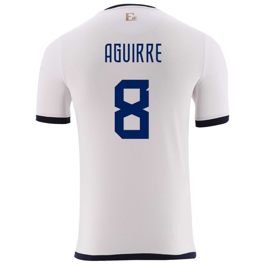 Herren Ecuador Marthina Aguirre #8 Weiß Auswärtstrikot Trikot 24-26 T-Shirt Schweiz