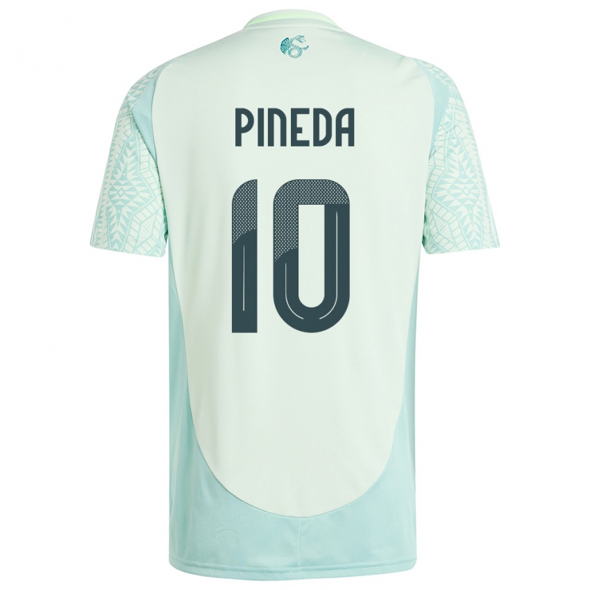 Herren Mexiko Orbelin Pineda #10 Leinengrün Auswärtstrikot Trikot 24-26 T-Shirt Schweiz