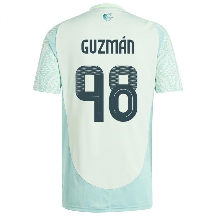 Homme Maillot Mexique Kinberly Guzman #98 Lin Vert Tenues Extérieur 24-26 T-Shirt Suisse