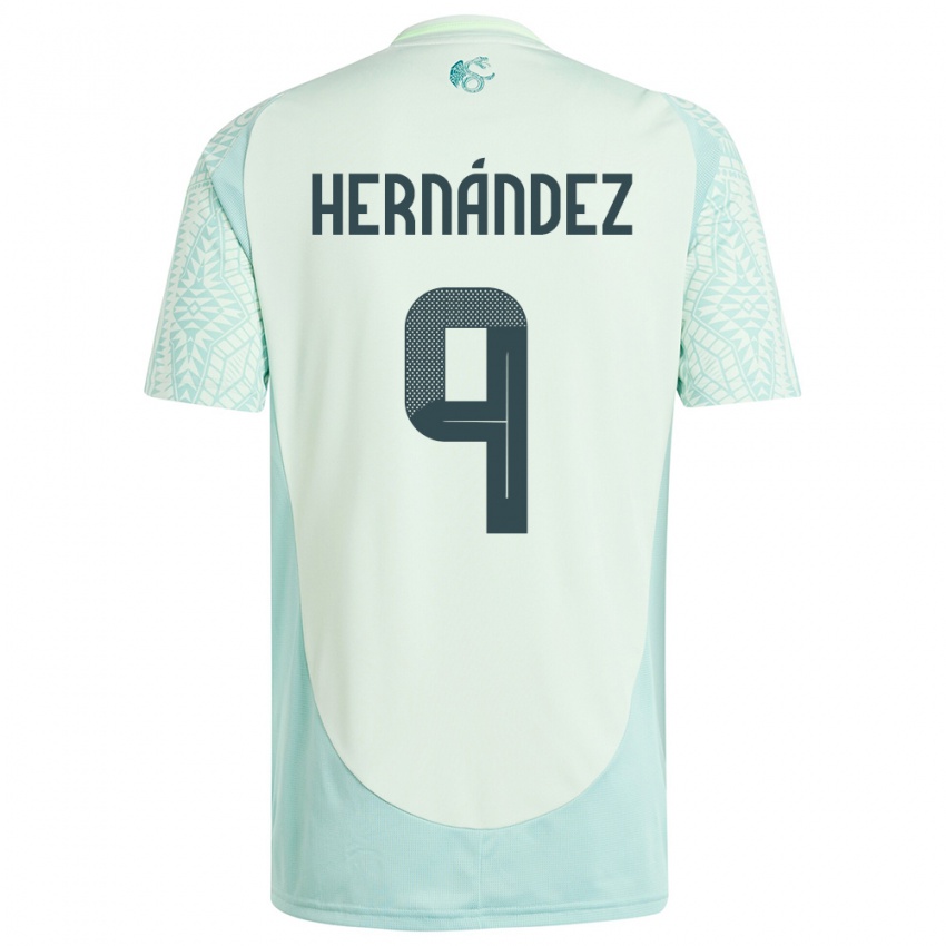 Homme Maillot Mexique Jesus Hernandez #9 Lin Vert Tenues Extérieur 24-26 T-Shirt Suisse