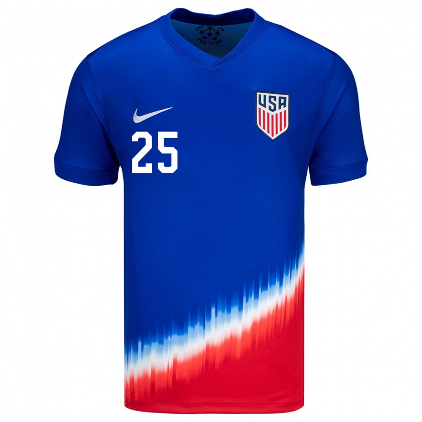 Homme Maillot États-Unis Sean Johnson #25 Bleu Tenues Extérieur 24-26 T-Shirt Suisse