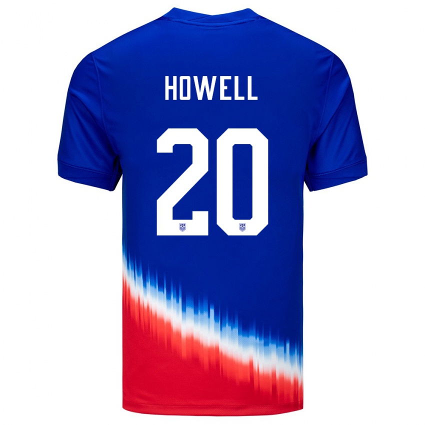 Homme Maillot États-Unis Jaelin Howell #20 Bleu Tenues Extérieur 24-26 T-Shirt Suisse