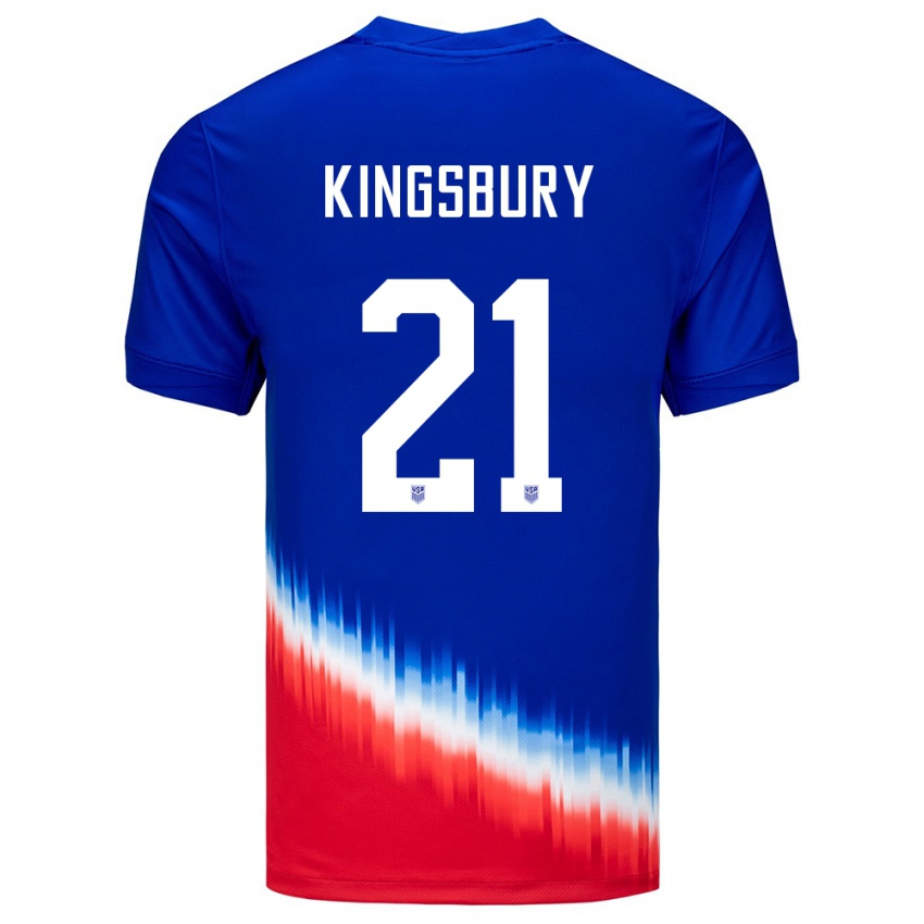 Homme Maillot États-Unis Aubrey Kingsbury #21 Bleu Tenues Extérieur 24-26 T-Shirt Suisse