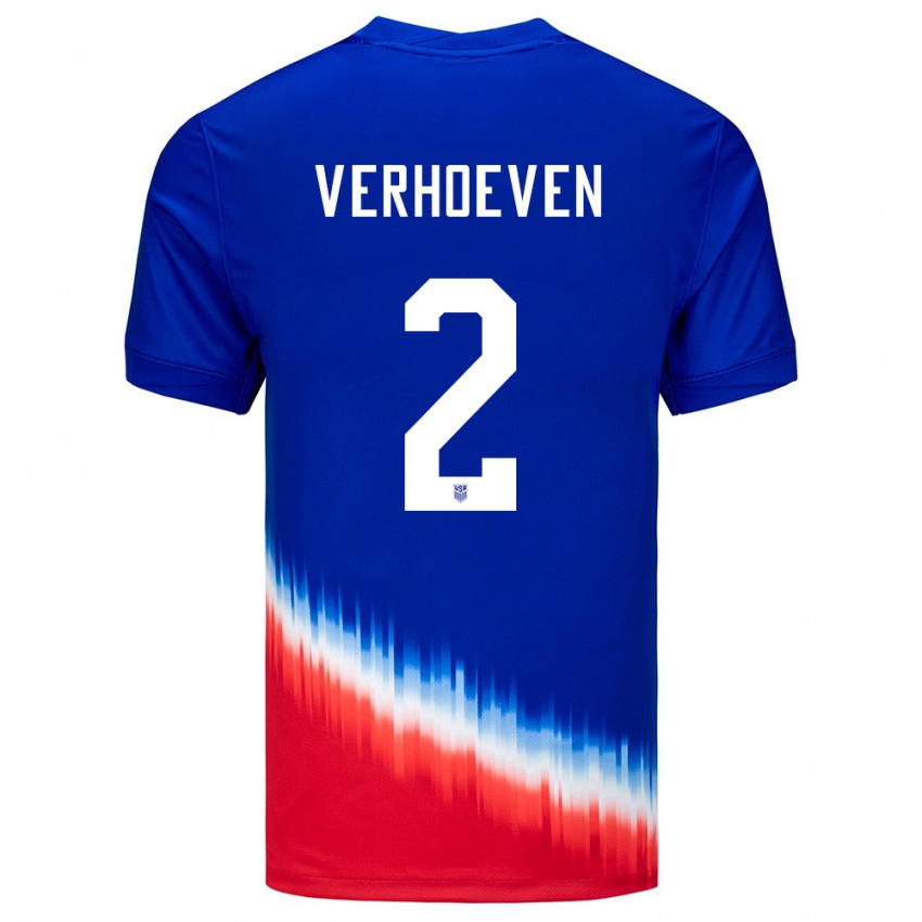 Homme Maillot États-Unis Oscar Verhoeven #2 Bleu Tenues Extérieur 24-26 T-Shirt Suisse