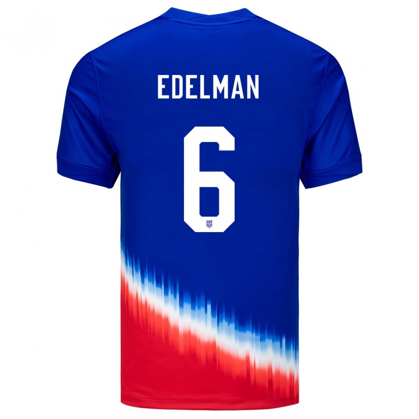 Homme Maillot États-Unis Daniel Edelman #6 Bleu Tenues Extérieur 24-26 T-Shirt Suisse