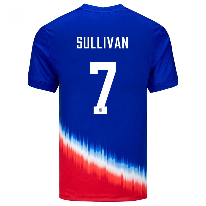 Homme Maillot États-Unis Quinn Sullivan #7 Bleu Tenues Extérieur 24-26 T-Shirt Suisse