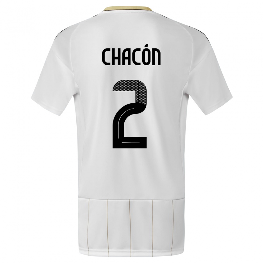 Herren Costa Rica Daniel Chacon #2 Weiß Auswärtstrikot Trikot 24-26 T-Shirt Schweiz