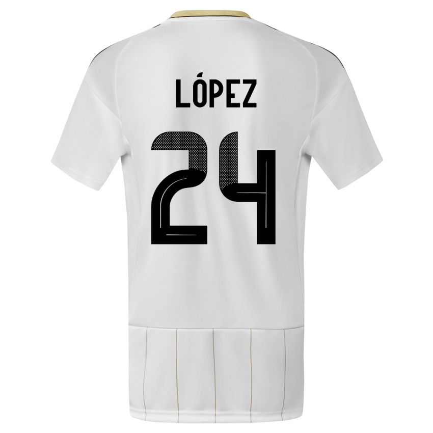 Herren Costa Rica Douglas Lopez #24 Weiß Auswärtstrikot Trikot 24-26 T-Shirt Schweiz