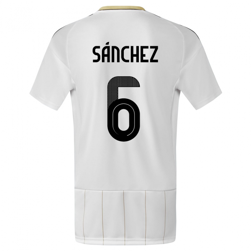 Herren Costa Rica Carol Sanchez #6 Weiß Auswärtstrikot Trikot 24-26 T-Shirt Schweiz