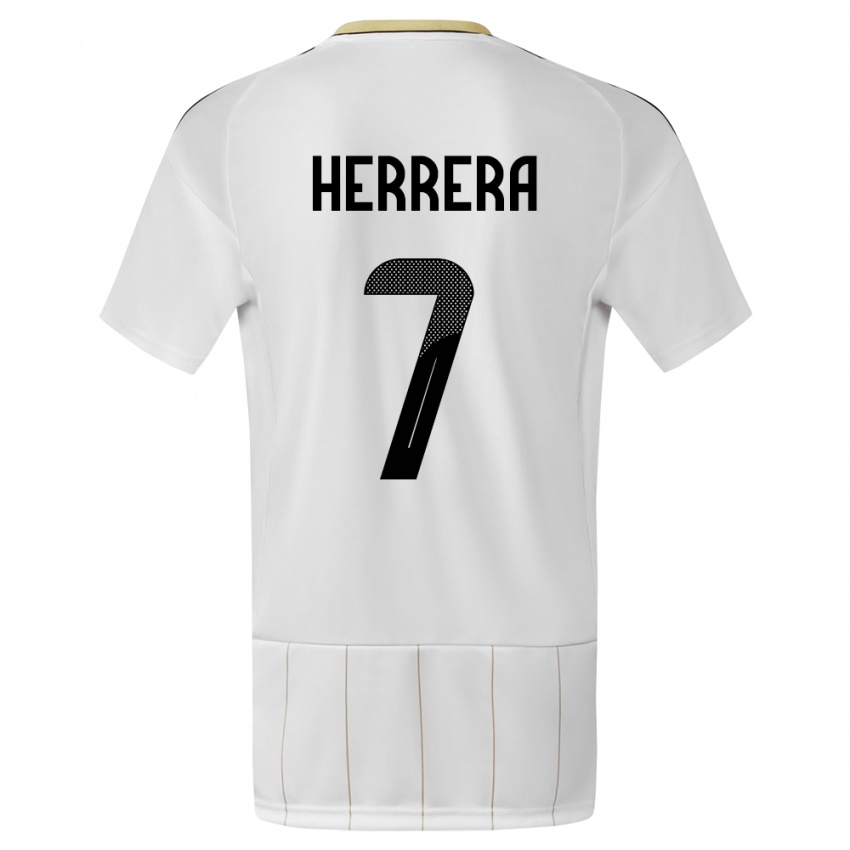 Herren Costa Rica Melissa Herrera #7 Weiß Auswärtstrikot Trikot 24-26 T-Shirt Schweiz