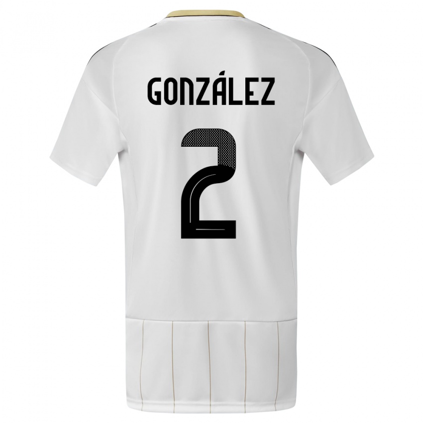 Herren Costa Rica Julian Gonzalez #2 Weiß Auswärtstrikot Trikot 24-26 T-Shirt Schweiz