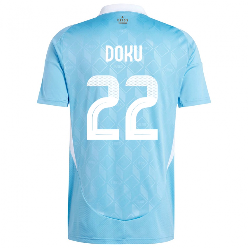 Herren Belgien Jeremy Doku #22 Blau Auswärtstrikot Trikot 24-26 T-Shirt Schweiz