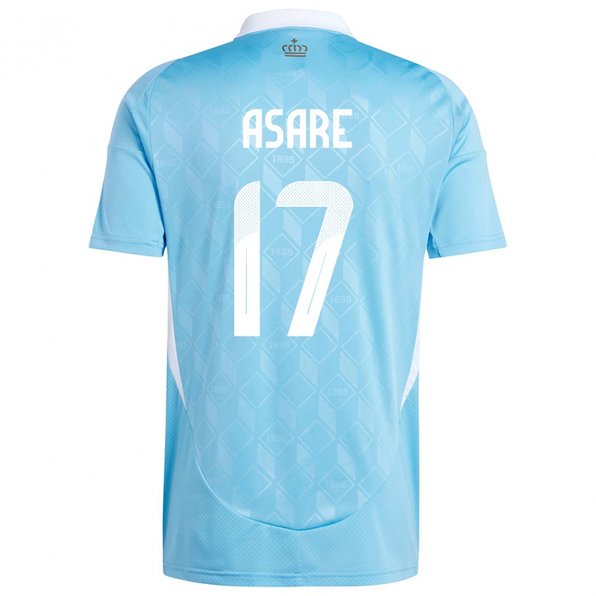 Herren Belgien Dirk Asare #17 Blau Auswärtstrikot Trikot 24-26 T-Shirt Schweiz