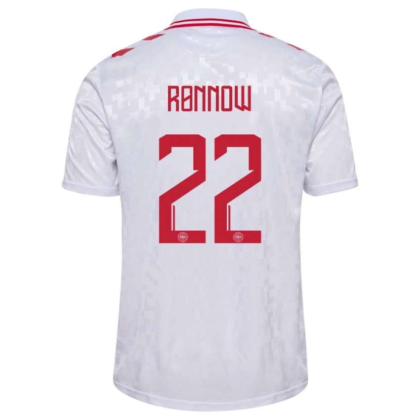 Herren Dänemark Frederik Ronnow #22 Weiß Auswärtstrikot Trikot 24-26 T-Shirt Schweiz
