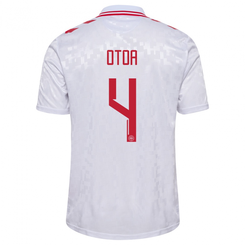 Herren Dänemark Sebastian Otoa #4 Weiß Auswärtstrikot Trikot 24-26 T-Shirt Schweiz