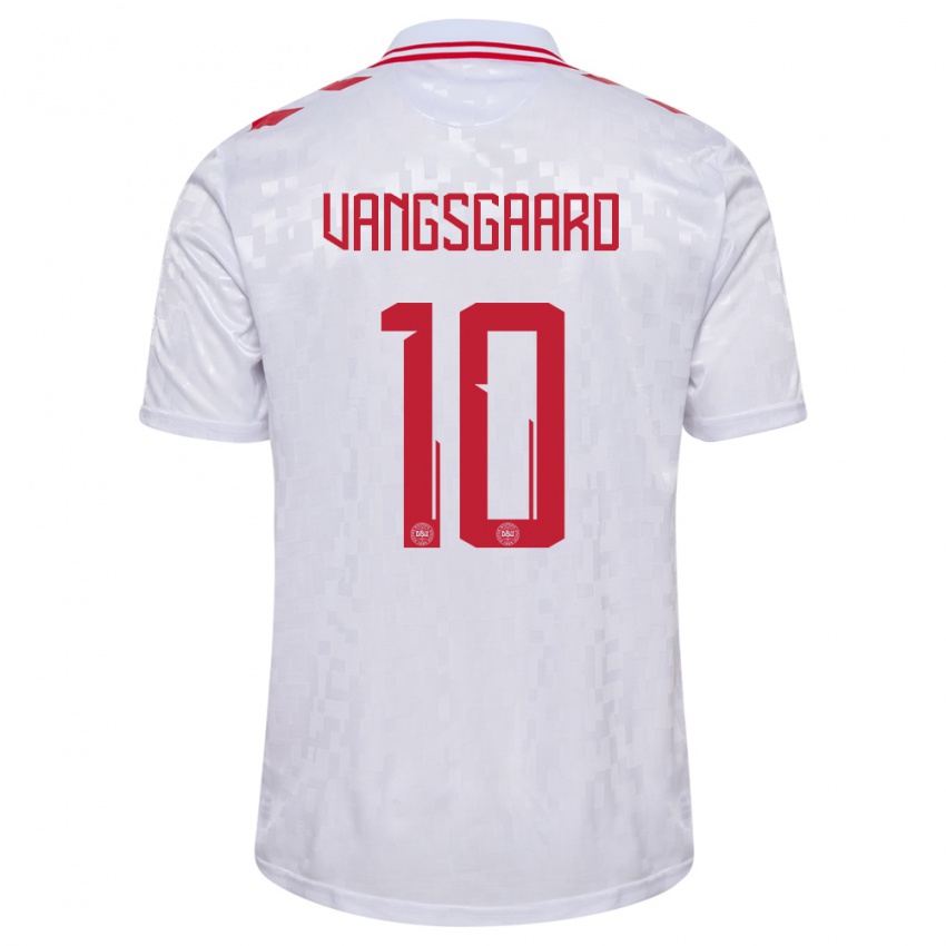 Herren Dänemark Amalie Vangsgaard #10 Weiß Auswärtstrikot Trikot 24-26 T-Shirt Schweiz