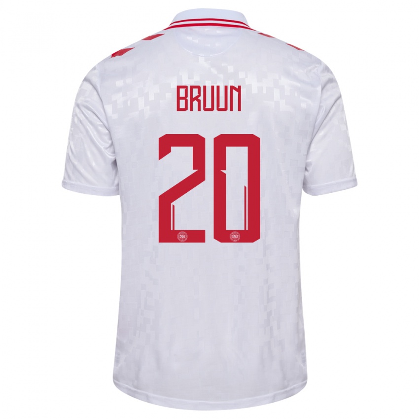 Herren Dänemark Signe Bruun #20 Weiß Auswärtstrikot Trikot 24-26 T-Shirt Schweiz