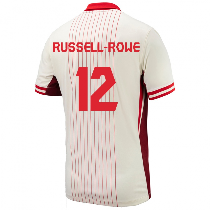 Herren Kanada Jacen Russell-Rowe #12 Weiß Auswärtstrikot Trikot 24-26 T-Shirt Schweiz