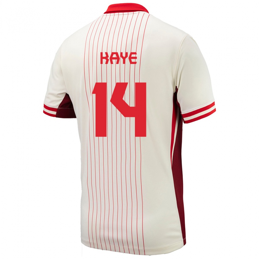 Homme Maillot Canada Mark Anthony Kaye #14 Blanc Tenues Extérieur 24-26 T-Shirt Suisse