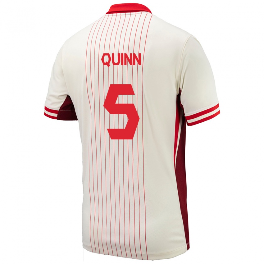 Herren Kanada Quinn #5 Weiß Auswärtstrikot Trikot 24-26 T-Shirt Schweiz