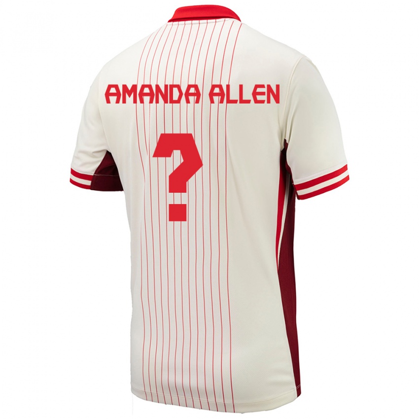 Herren Kanada Amanda Allen #0 Weiß Auswärtstrikot Trikot 24-26 T-Shirt Schweiz