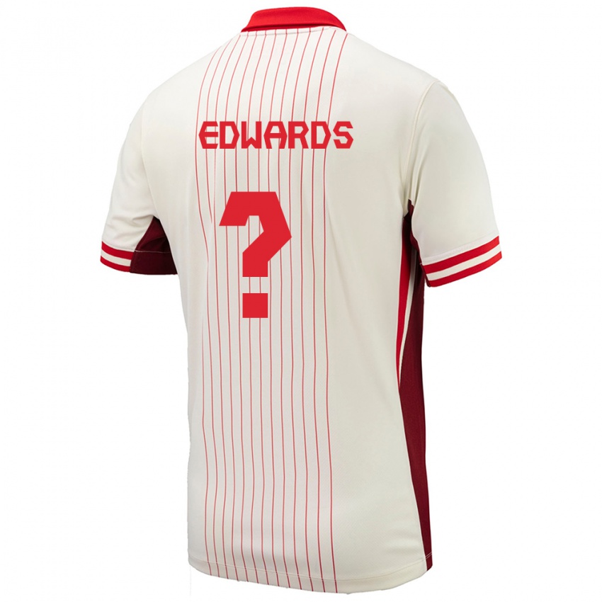 Homme Maillot Canada Raheem Edwards #0 Blanc Tenues Extérieur 24-26 T-Shirt Suisse