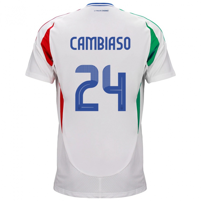 Herren Italien Andrea Cambiaso #24 Weiß Auswärtstrikot Trikot 24-26 T-Shirt Schweiz