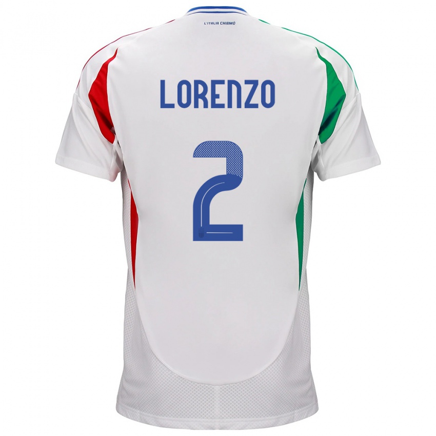 Herren Italien Giovanni Di Lorenzo #2 Weiß Auswärtstrikot Trikot 24-26 T-Shirt Schweiz