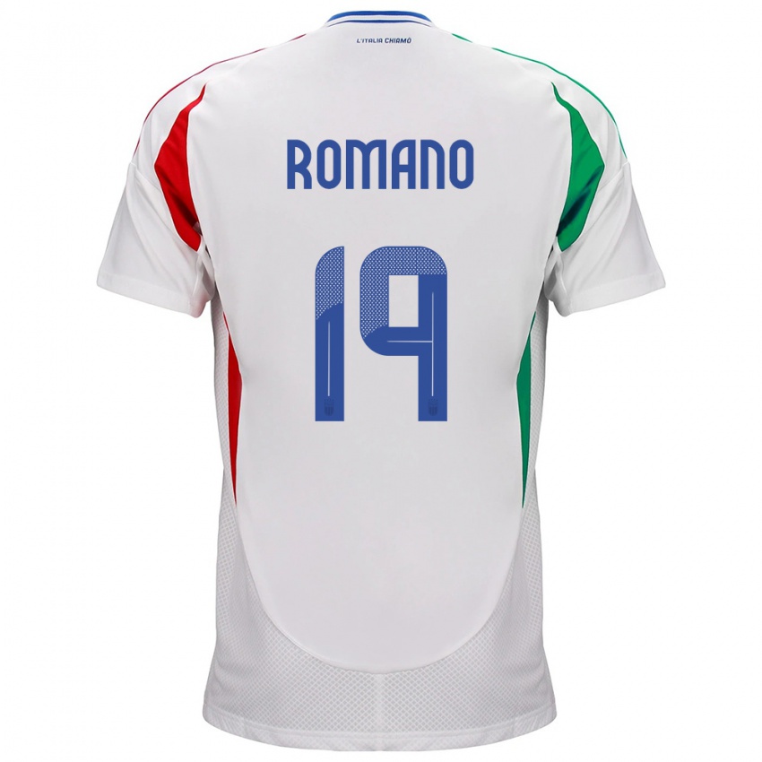 Herren Italien Marco Romano #19 Weiß Auswärtstrikot Trikot 24-26 T-Shirt Schweiz