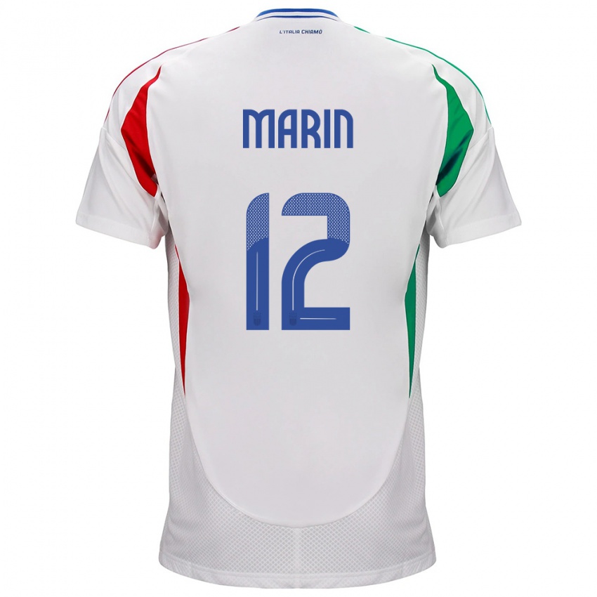 Herren Italien Renato Marin #12 Weiß Auswärtstrikot Trikot 24-26 T-Shirt Schweiz