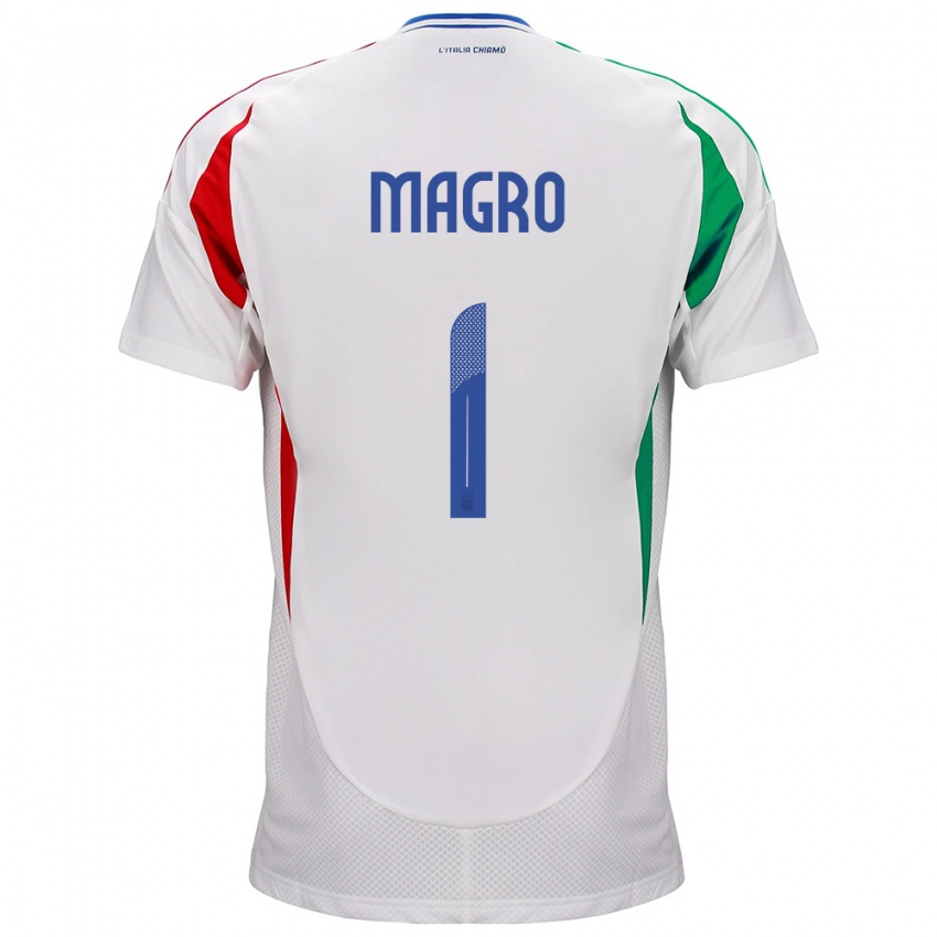 Herren Italien Federico Magro #1 Weiß Auswärtstrikot Trikot 24-26 T-Shirt Schweiz