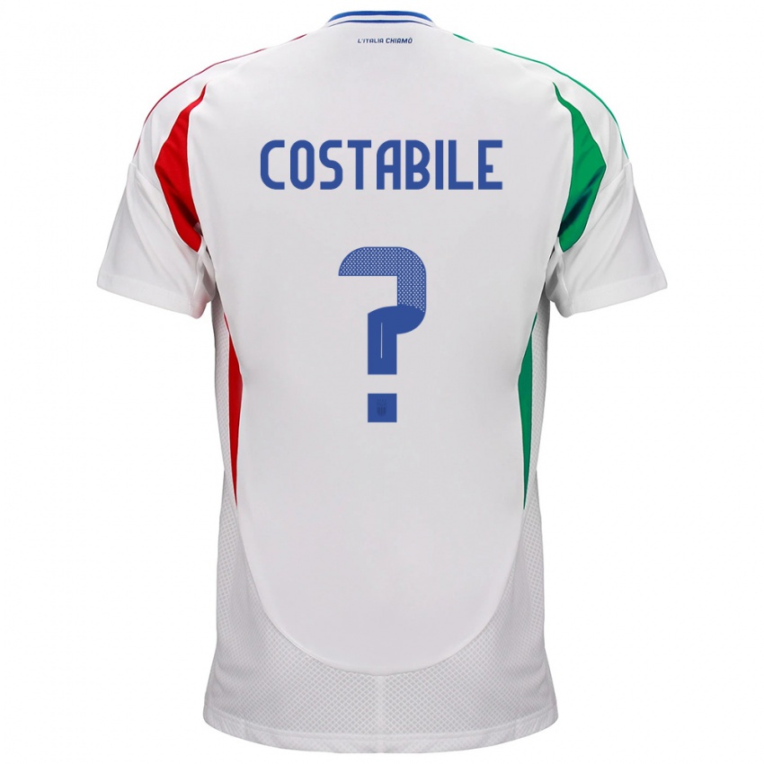 Herren Italien Cristian Costabile #0 Weiß Auswärtstrikot Trikot 24-26 T-Shirt Schweiz