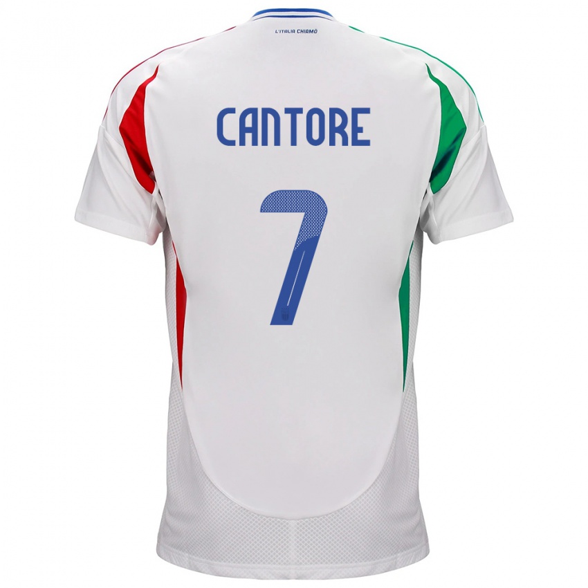 Herren Italien Sofia Cantore #7 Weiß Auswärtstrikot Trikot 24-26 T-Shirt Schweiz