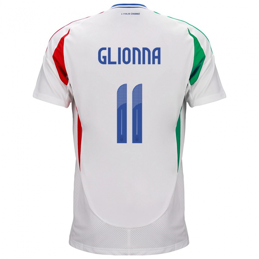 Herren Italien Benedetta Glionna #11 Weiß Auswärtstrikot Trikot 24-26 T-Shirt Schweiz