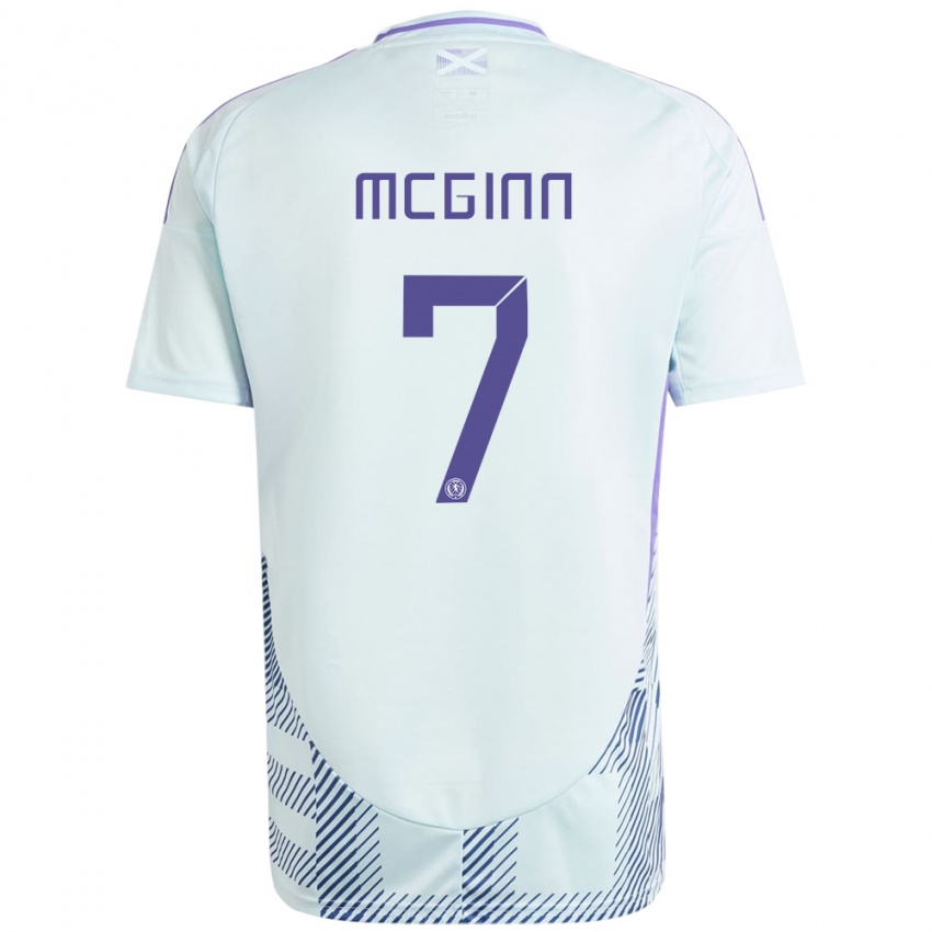Herren Schottland John Mcginn #7 Helles Mintblau Auswärtstrikot Trikot 24-26 T-Shirt Schweiz