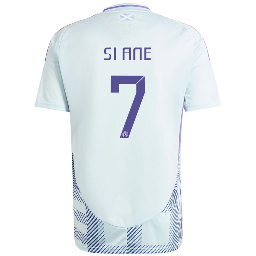Herren Schottland Paul Slane #7 Helles Mintblau Auswärtstrikot Trikot 24-26 T-Shirt Schweiz