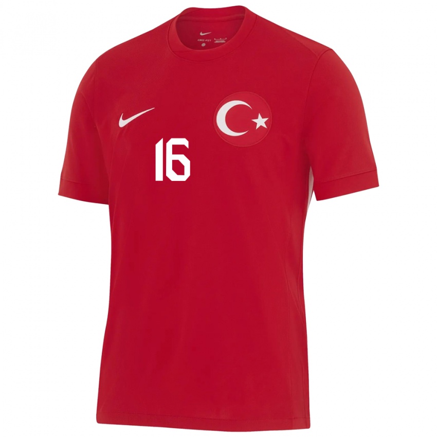 Herren Türkei Ece Türkoğlu #16 Rot Auswärtstrikot Trikot 24-26 T-Shirt Schweiz