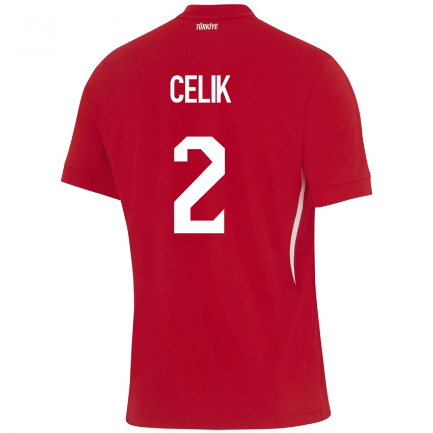 Herren Türkei Zeki Çelik #2 Rot Auswärtstrikot Trikot 24-26 T-Shirt Schweiz