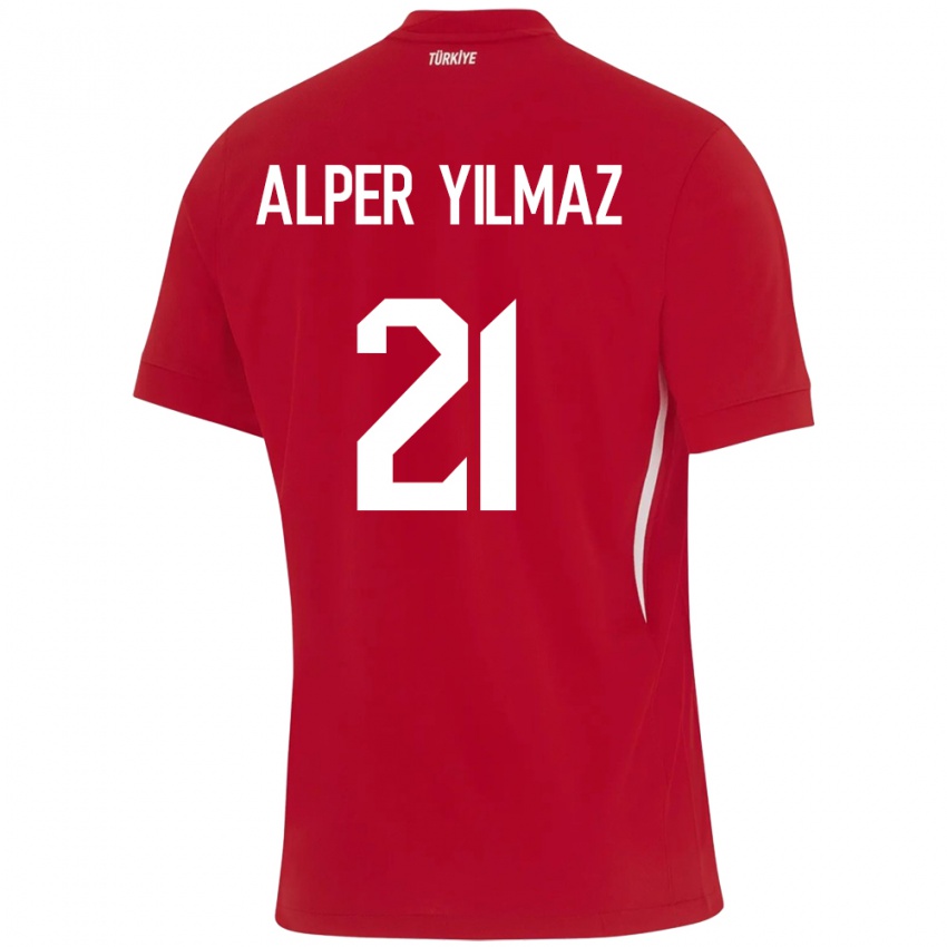 Herren Türkei Barış Alper Yılmaz #21 Rot Auswärtstrikot Trikot 24-26 T-Shirt Schweiz