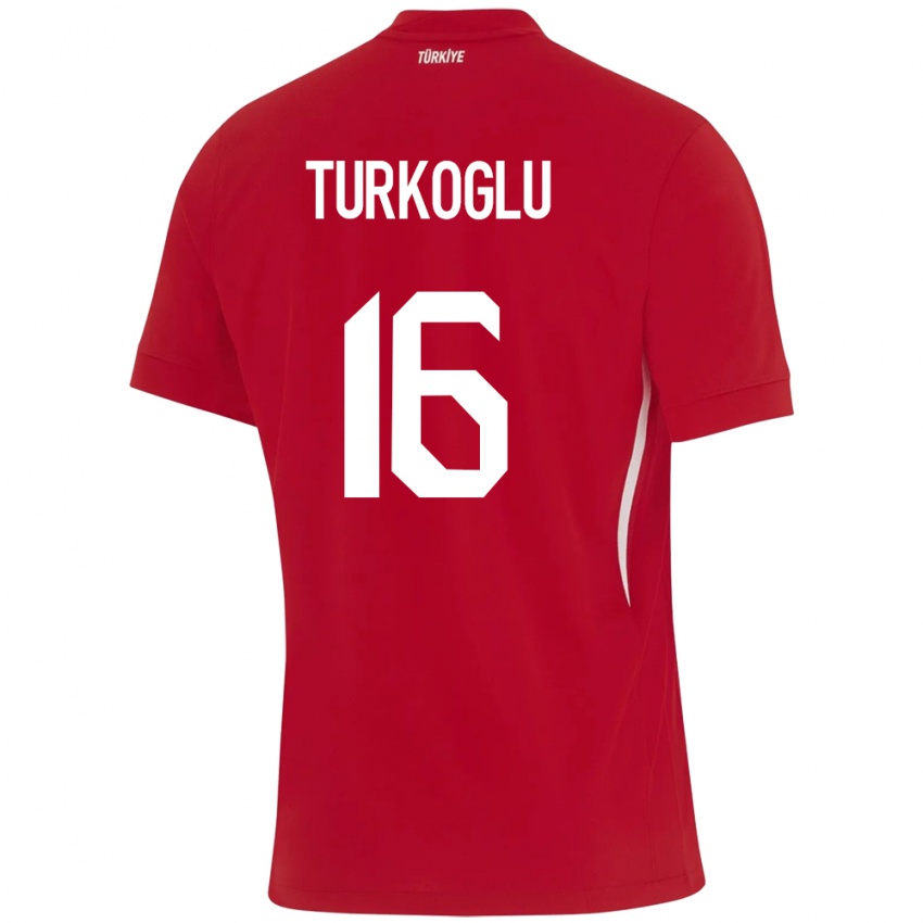 Herren Türkei Ece Türkoğlu #16 Rot Auswärtstrikot Trikot 24-26 T-Shirt Schweiz