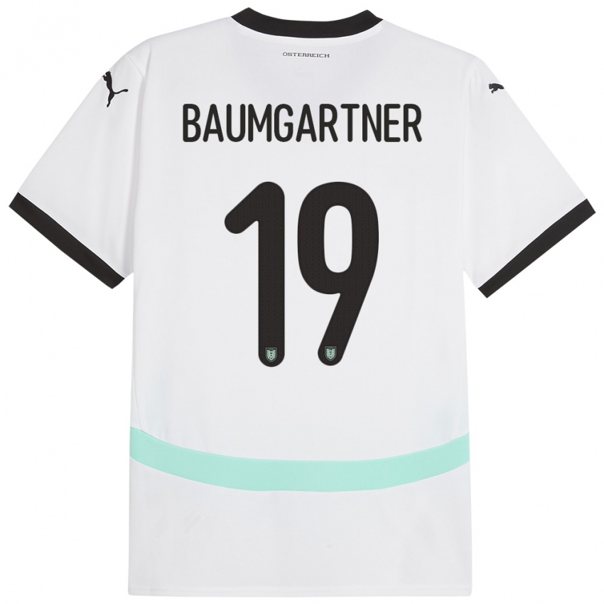 Herren Österreich Christoph Baumgartner #19 Weiß Auswärtstrikot Trikot 24-26 T-Shirt Schweiz