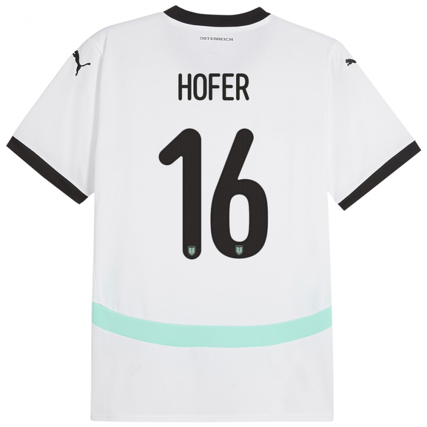 Herren Österreich Raphael Hofer #16 Weiß Auswärtstrikot Trikot 24-26 T-Shirt Schweiz