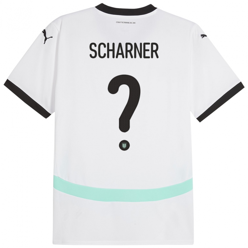 Herren Österreich Benedict Scharner #0 Weiß Auswärtstrikot Trikot 24-26 T-Shirt Schweiz