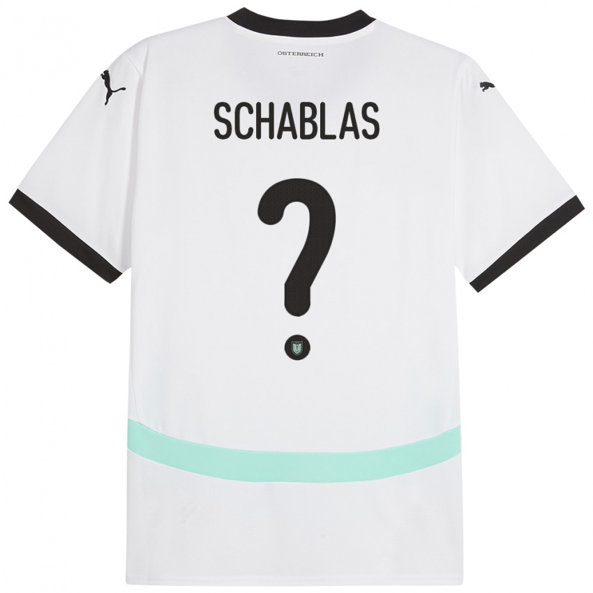 Herren Österreich Matteo Schablas #0 Weiß Auswärtstrikot Trikot 24-26 T-Shirt Schweiz