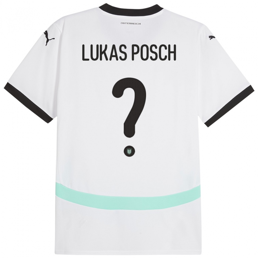 Herren Österreich Lukas Posch #0 Weiß Auswärtstrikot Trikot 24-26 T-Shirt Schweiz