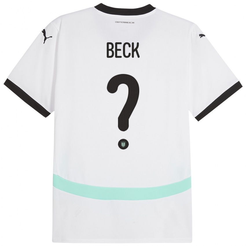 Herren Österreich Dominik Beck #0 Weiß Auswärtstrikot Trikot 24-26 T-Shirt Schweiz