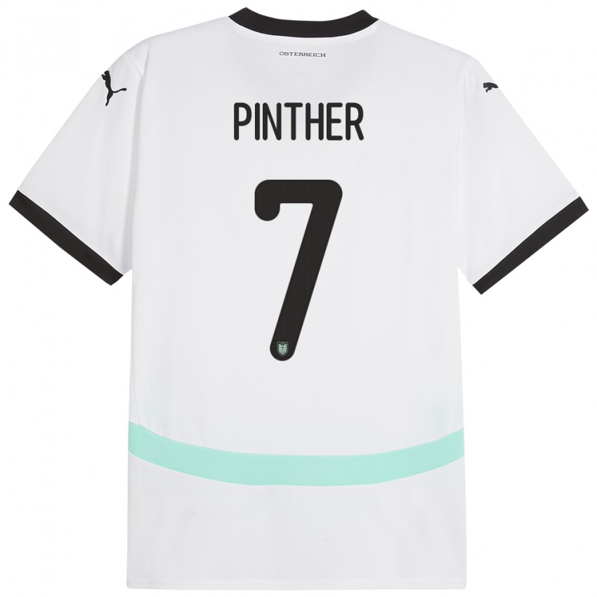 Herren Österreich Viktoria Pinther #7 Weiß Auswärtstrikot Trikot 24-26 T-Shirt Schweiz