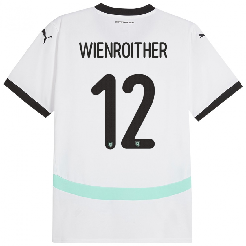 Herren Österreich Laura Wienroither #12 Weiß Auswärtstrikot Trikot 24-26 T-Shirt Schweiz