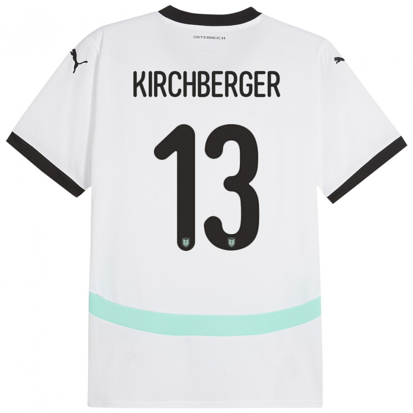 Herren Österreich Virginia Kirchberger #13 Weiß Auswärtstrikot Trikot 24-26 T-Shirt Schweiz