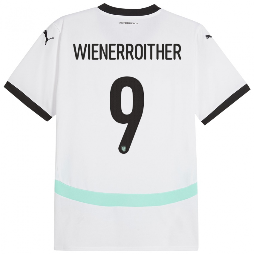 Herren Österreich Katja Wienerroither #9 Weiß Auswärtstrikot Trikot 24-26 T-Shirt Schweiz